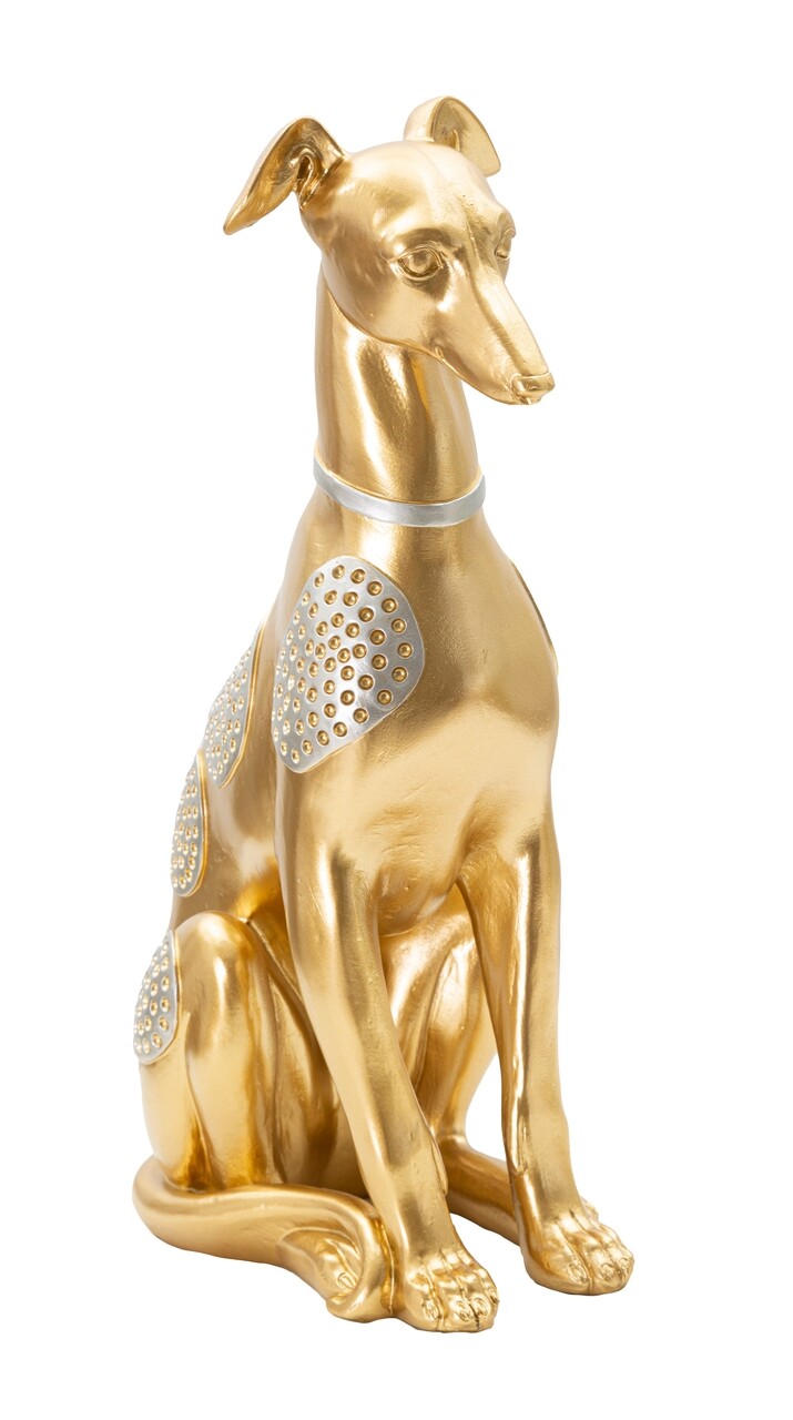 Decoratiune, Mauro Ferretti, Sit Dog, 19.8 x 10 x 29 cm, polirasina, auriu - imagine 7